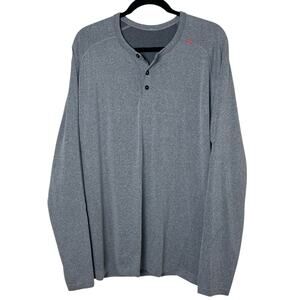 Lululemon Metal Vent Tech Long Sleeve Henley Athletic Shirt Size XXL Gray